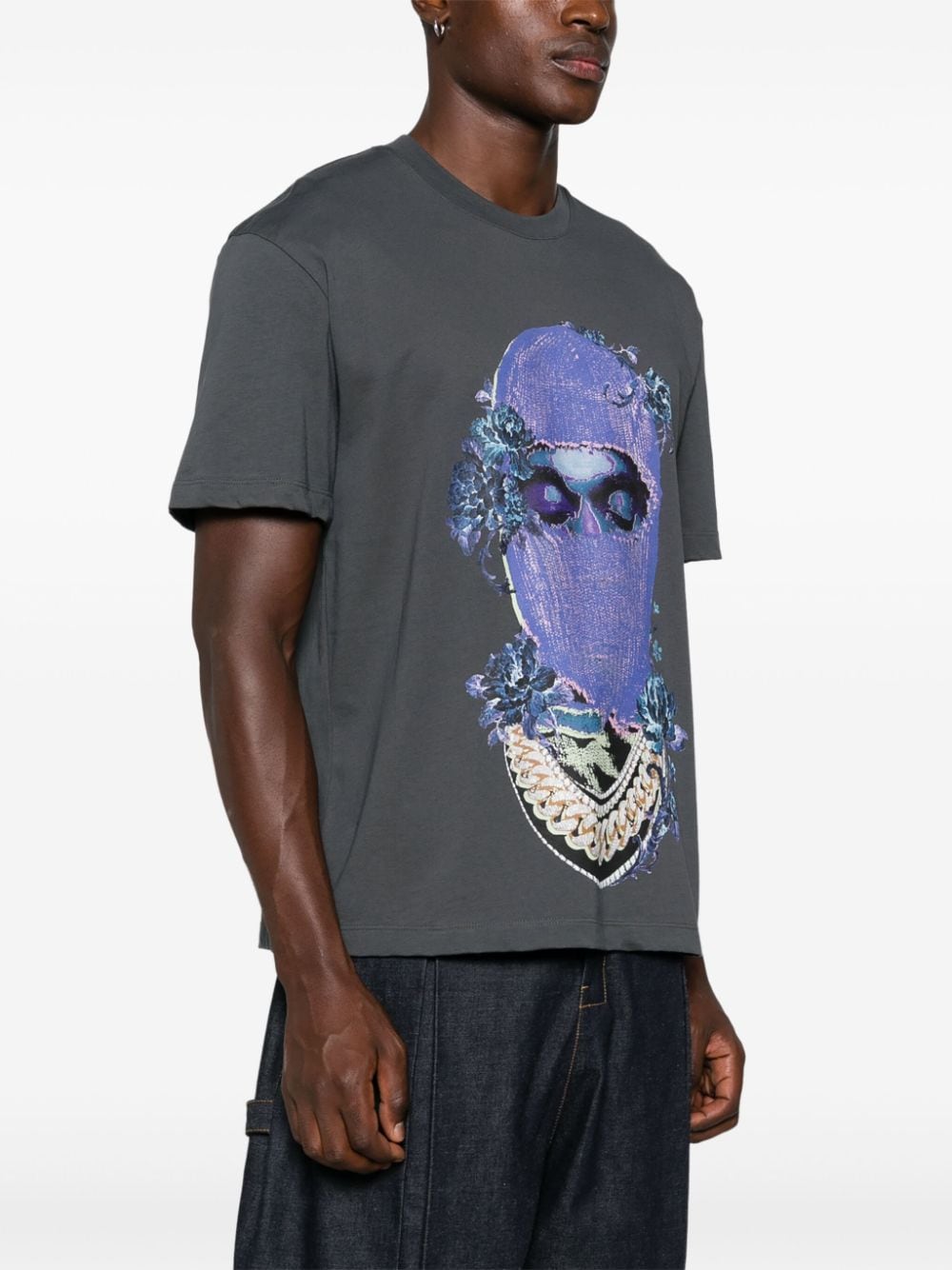 Shop Ih Nom Uh Nit Rose Mask-print T-shirt In Grey