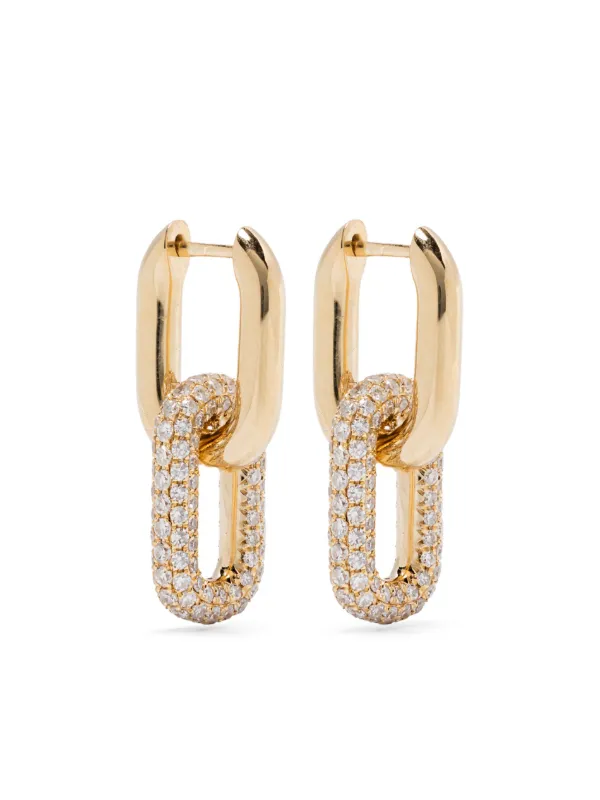 SHAY Double Partial ダイヤモンド ピアス 18Kイエローゴールドミニ 