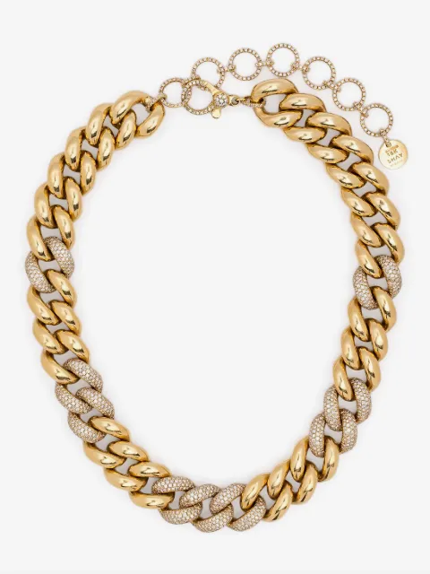 SHAY 18CT yellow gold alternating jumbo diamond necklace