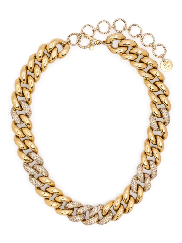 Shay 18CT Yellow Gold Alternating Jumbo Diamond Necklace