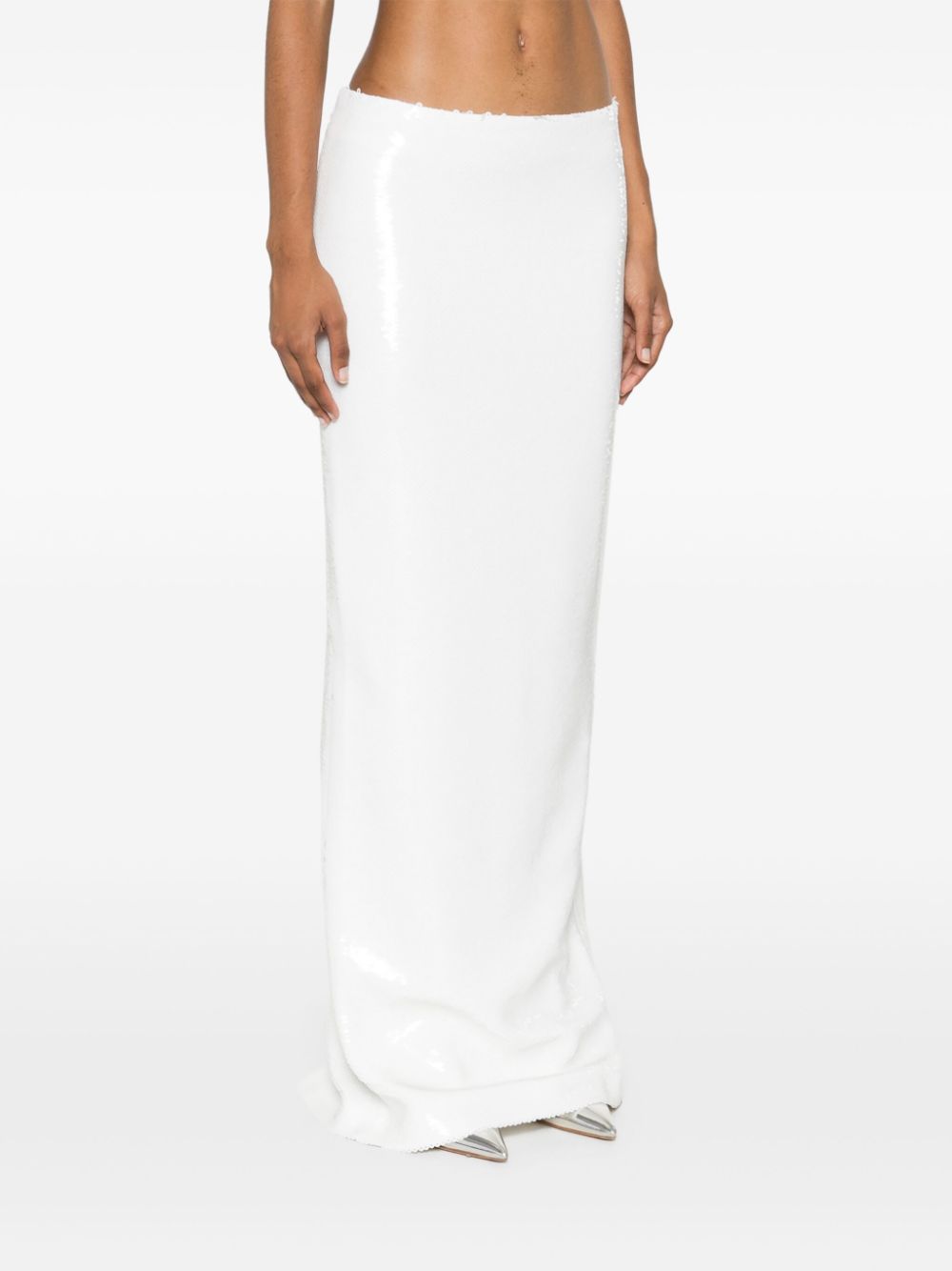 Shop Monot Demi Maxi Skirt In White