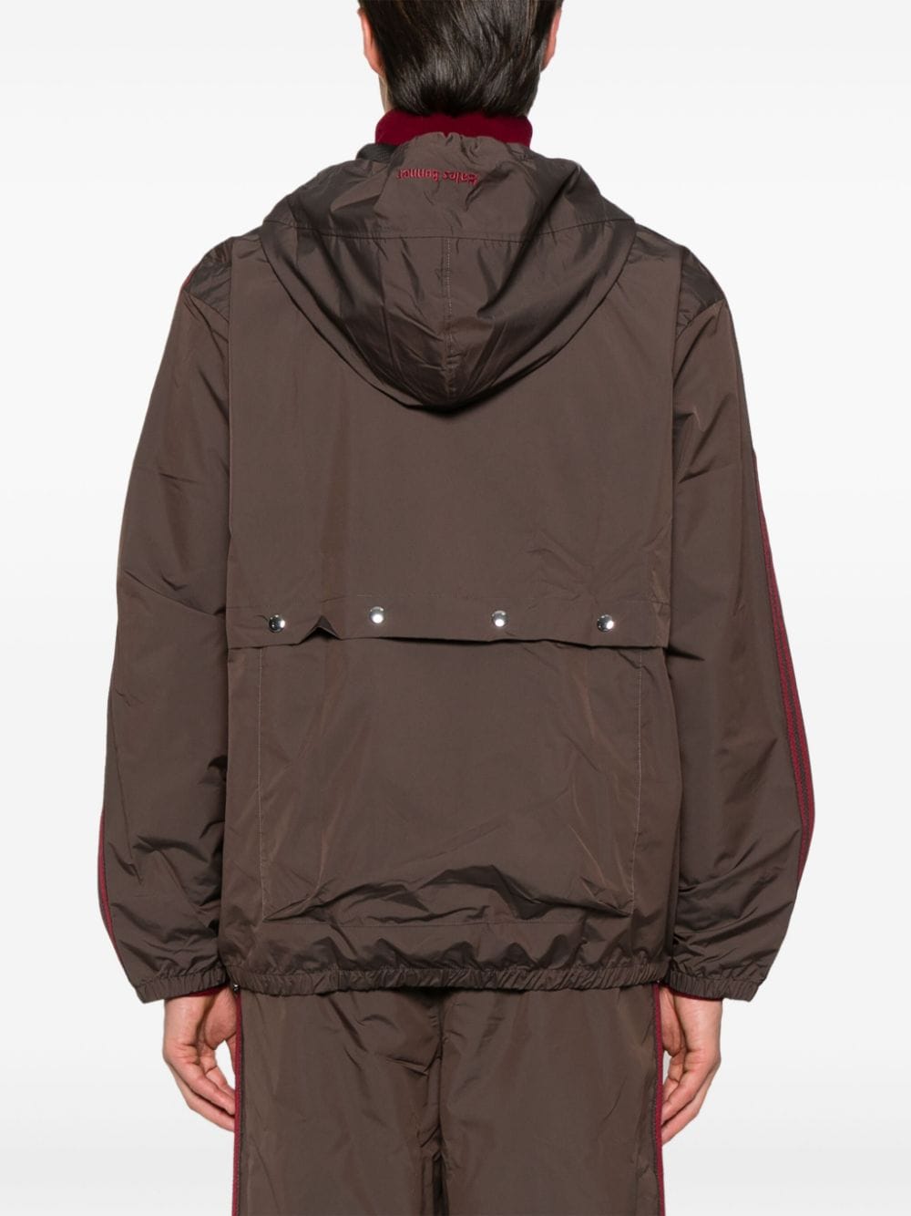 Shop Adidas Originals X Wales Bonner Hooded Windbreaker In Brown