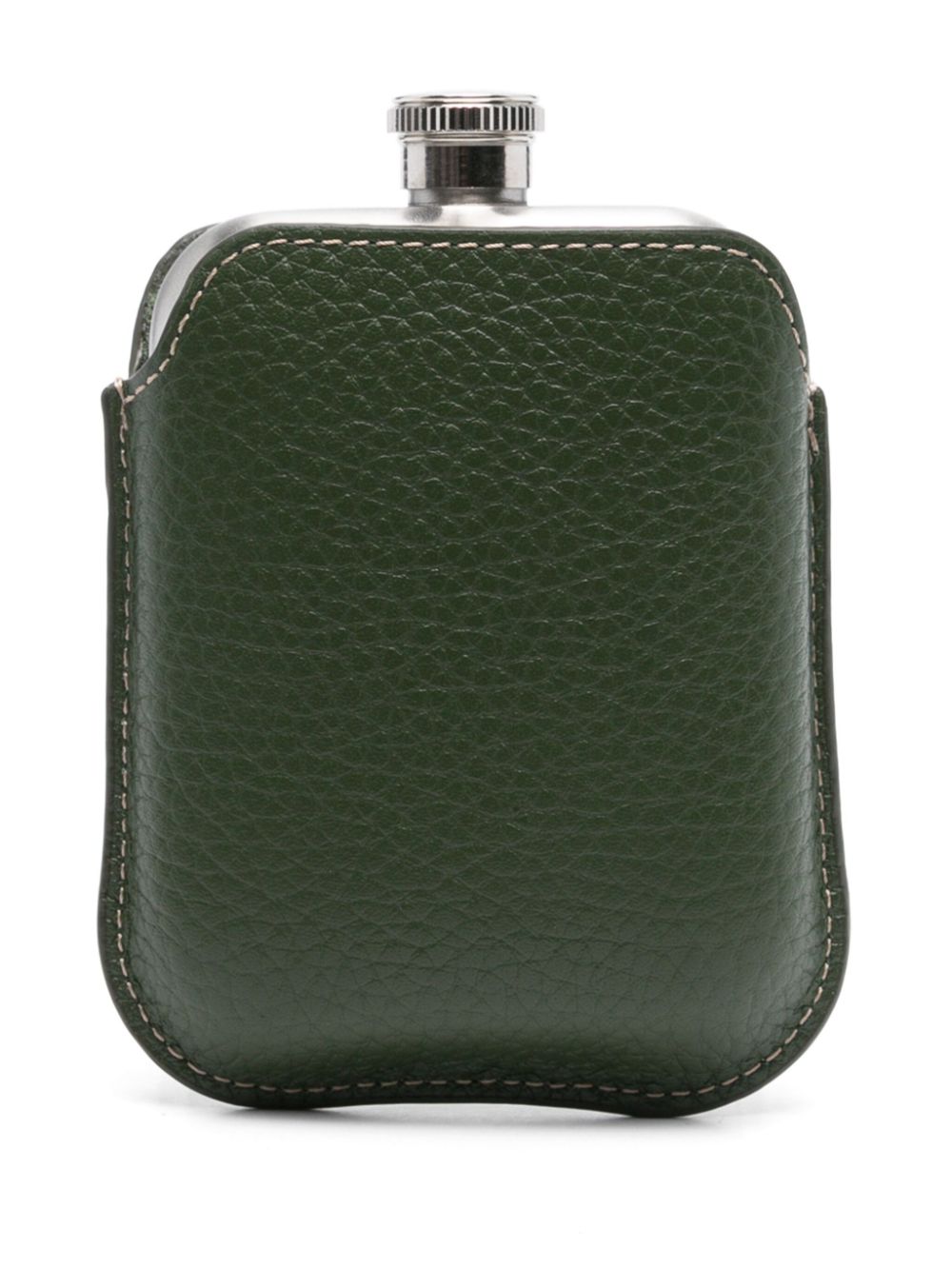 Aspinal Of London leather hip flask set (set of two) - Groen