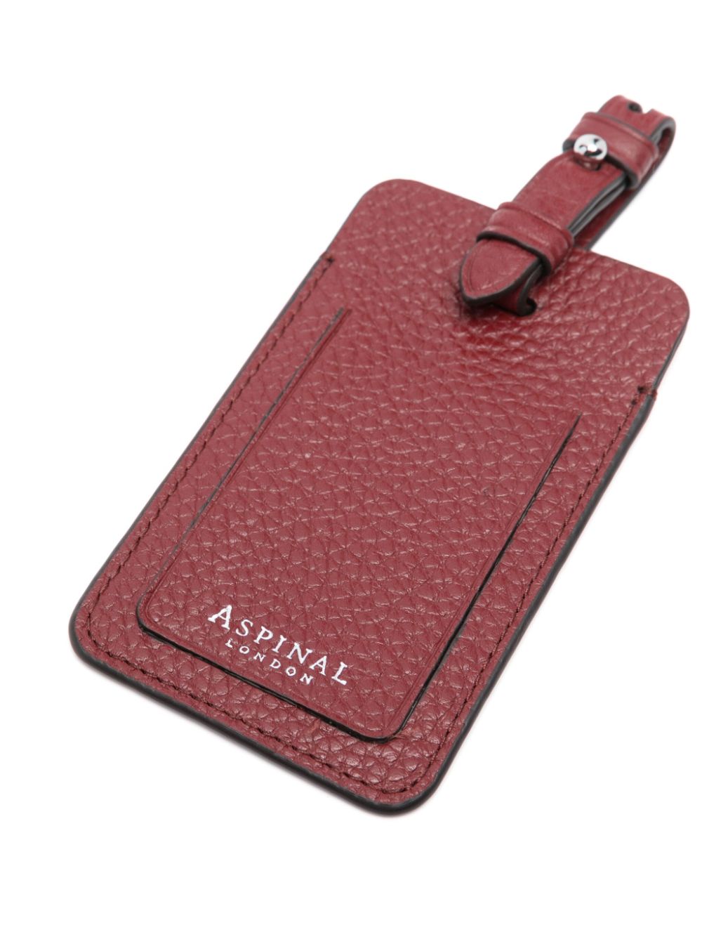 Aspinal Of London leather luggage tag - Red