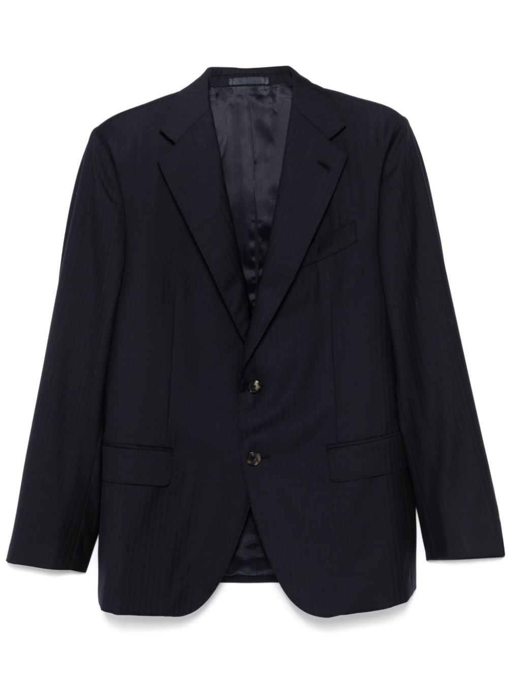 Caruso Blazer con motivo spigato - Blu