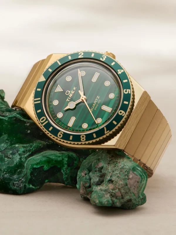 Timex Q グリーン/オレンジ ベゼル　箱あり TIMEX timex Q タイメックス キュー 時計 1979 REISSUE