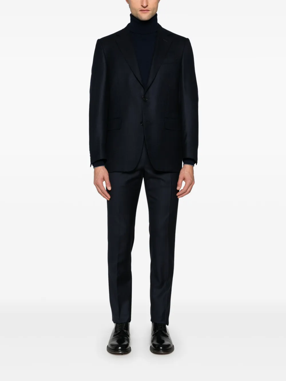 Caruso Broek met toelopende pijpen - Blauw