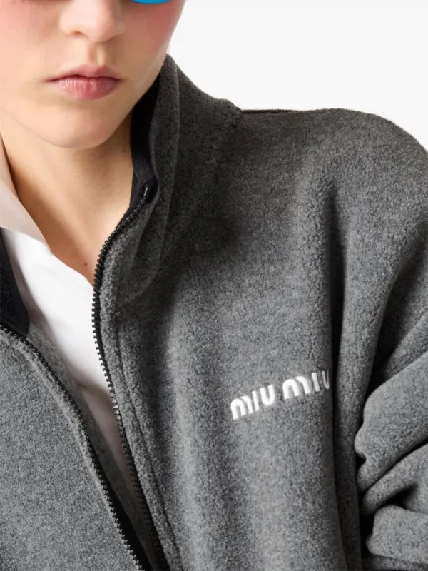 Miu Miu ロゴ スウェットシャツ | グレー | FARFETCH JP