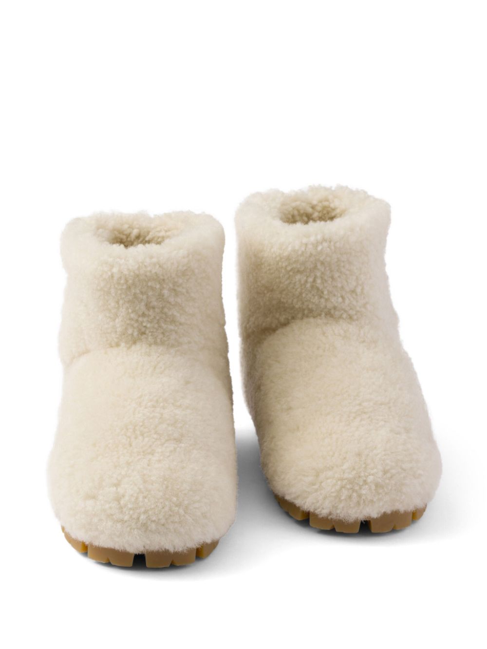 Prada shearling booties Neutrals