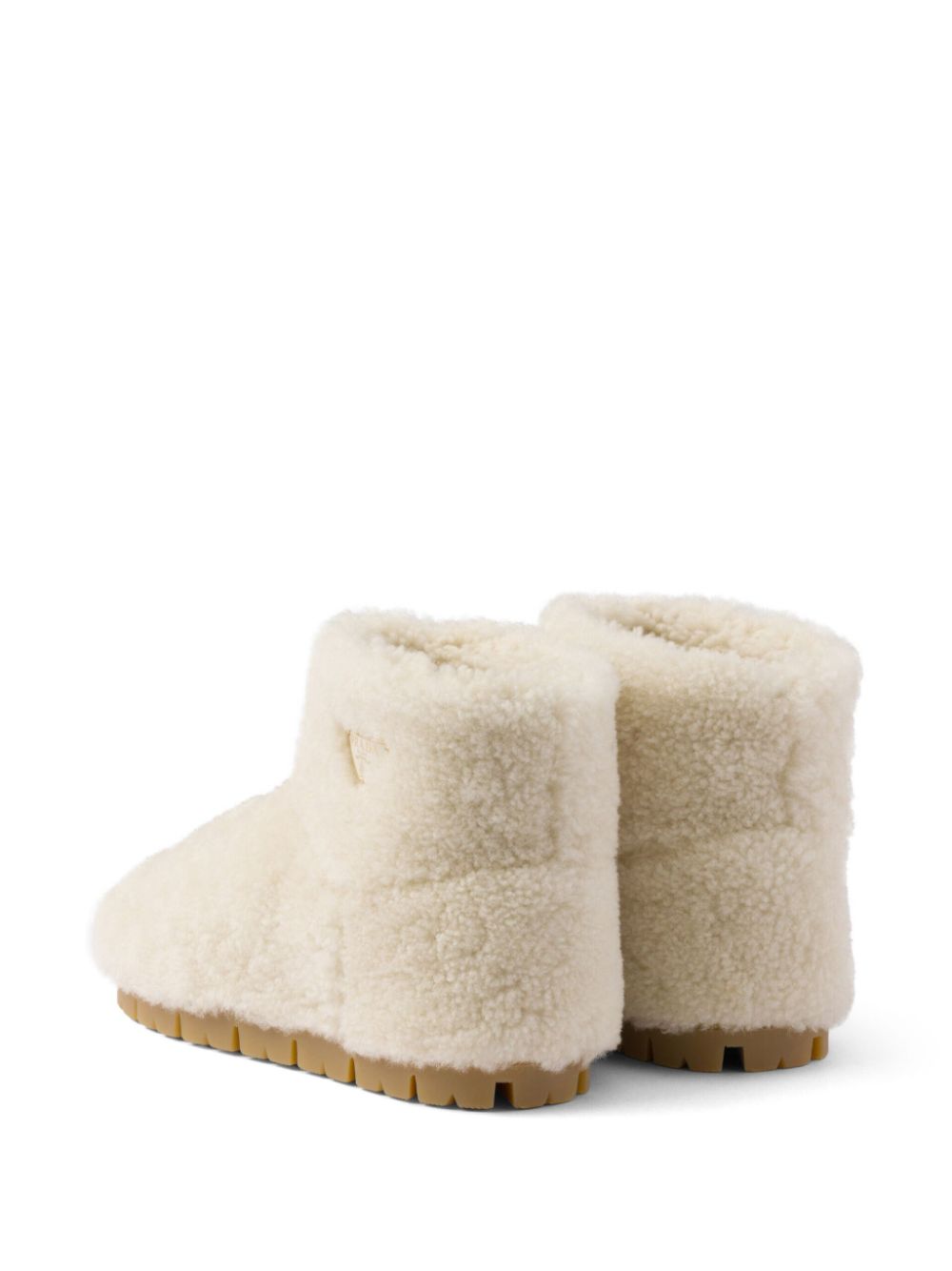 Prada shearling booties Neutrals