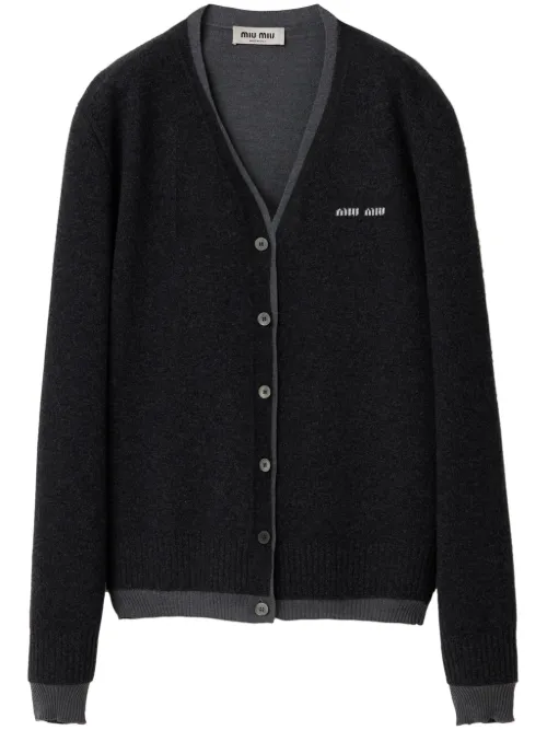 Miu Miu cardigan à col v - Gris - Miu Miu - Modalova