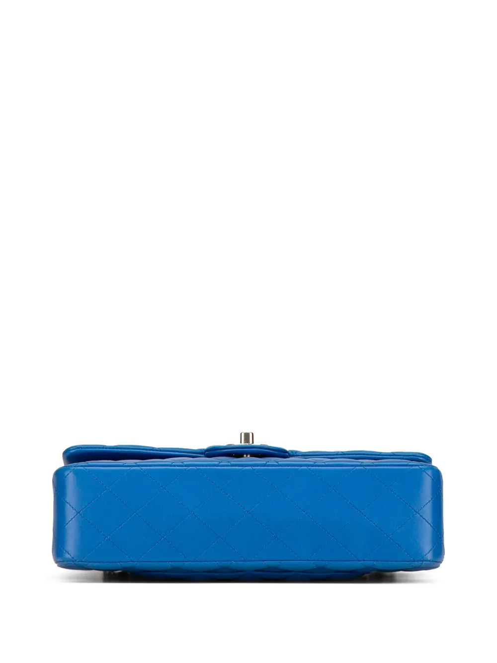 Pre-owned Chanel 2015-2016 Medium Classic Lambskin Double Flap Shoulder Bag In Blue