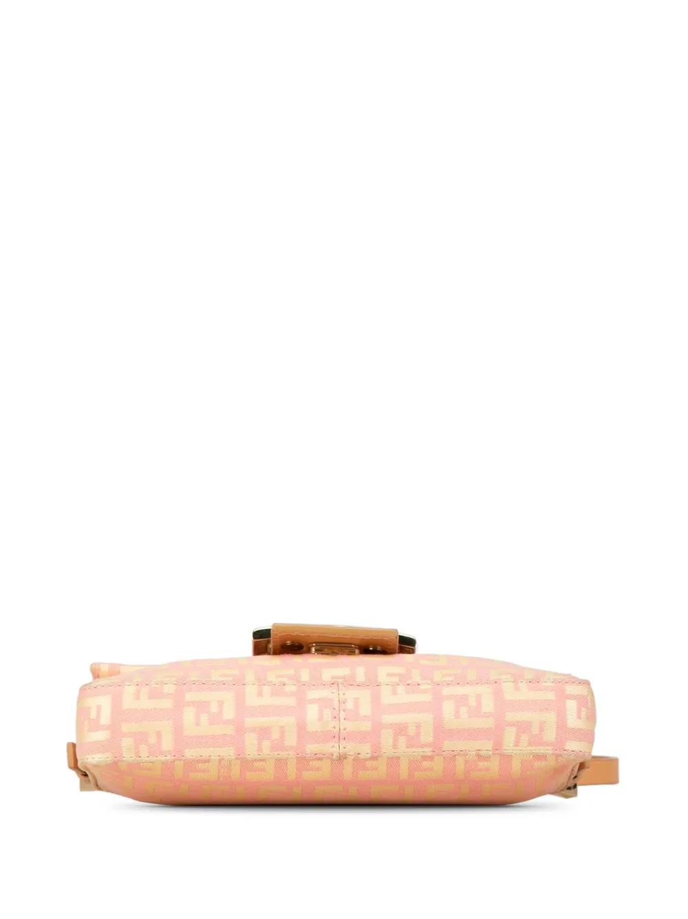 Pre-owned Fendi 2000-2010 Mini Zucchino Canvas Uette Shoulder Bag In Pink
