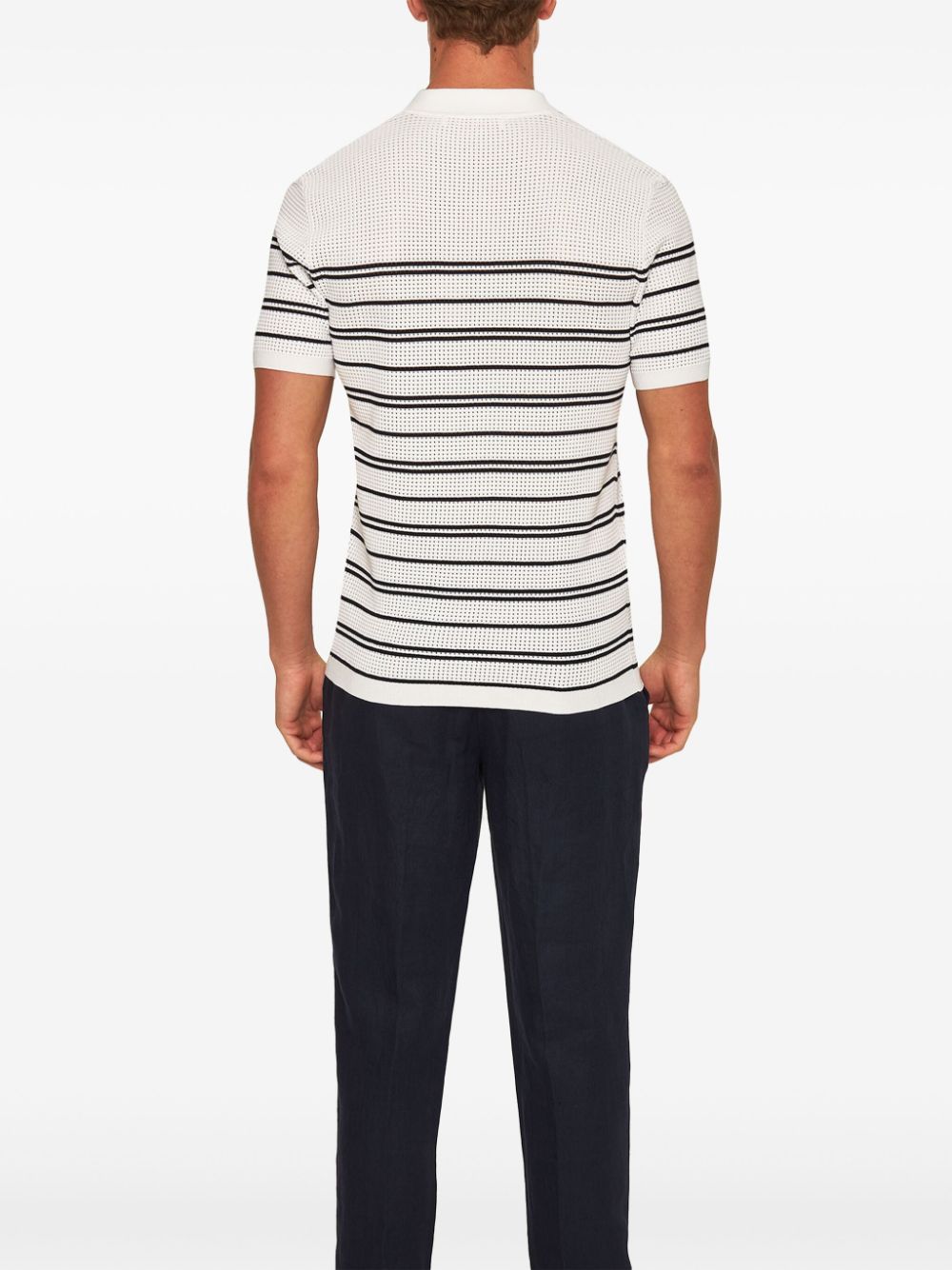 Shop Orlebar Brown Roddy Striped Polo Shirt In White