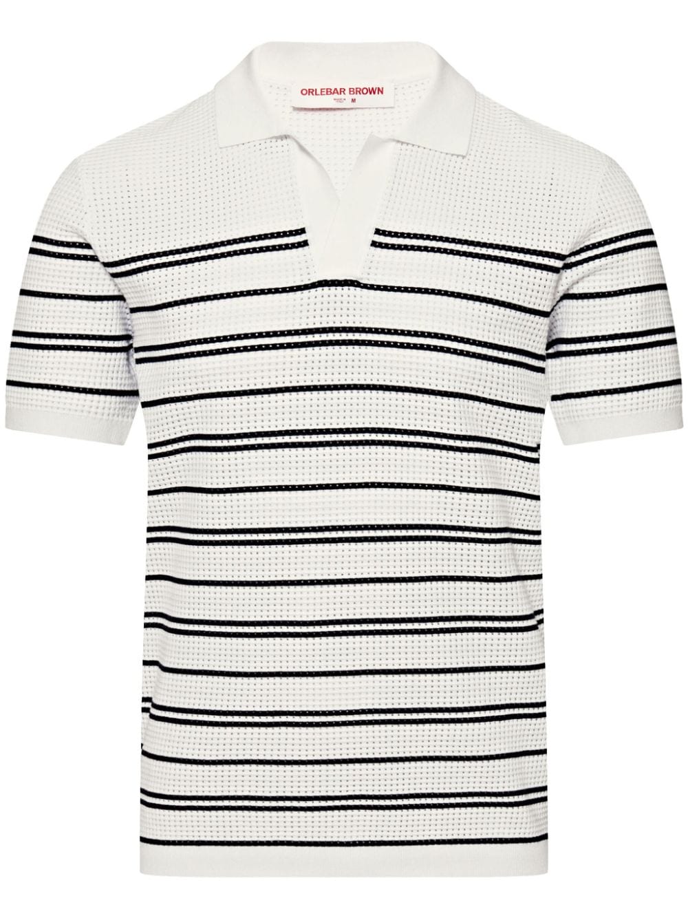 Shop Orlebar Brown Roddy Striped Polo Shirt In White