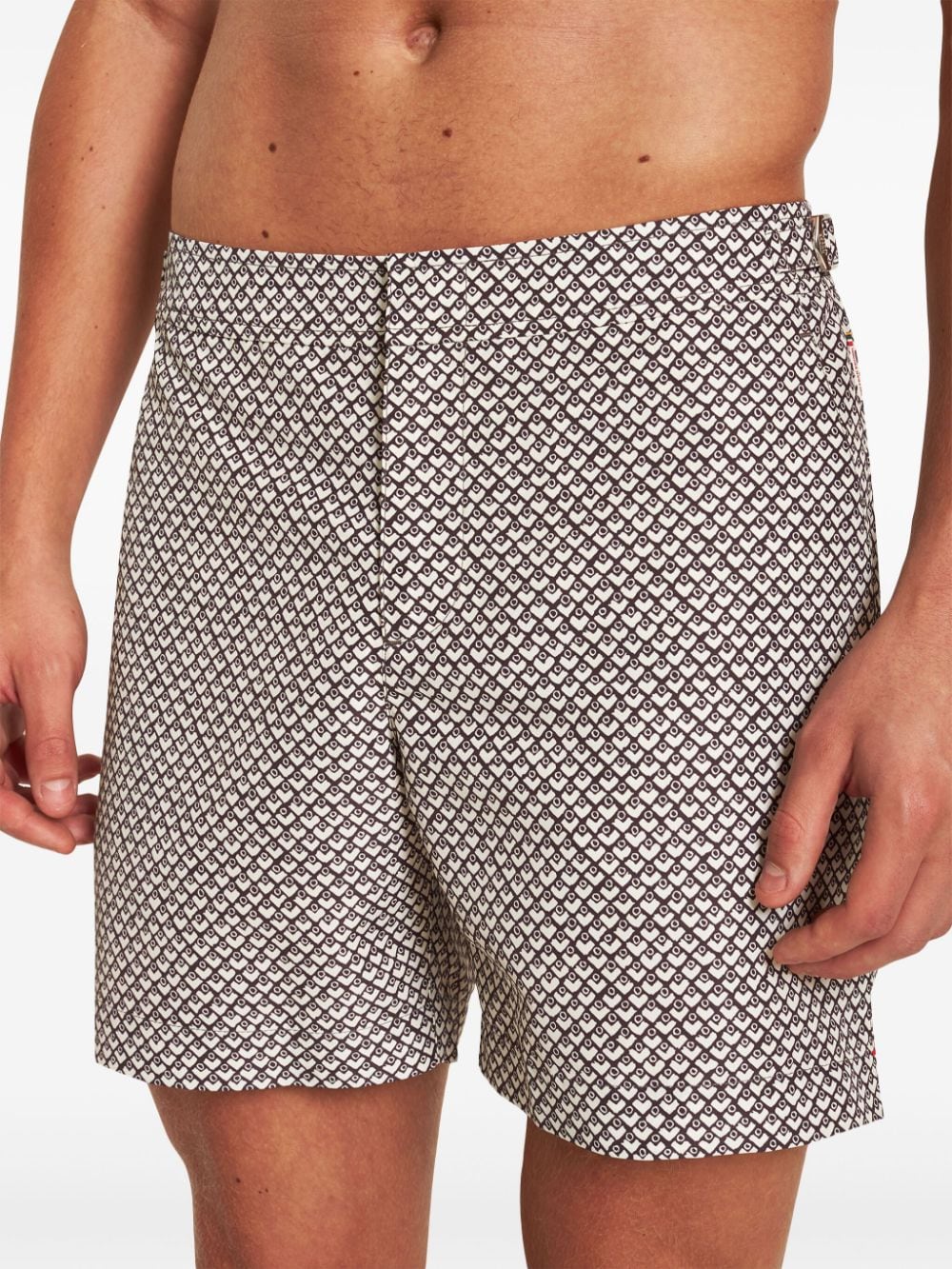 Shop Orlebar Brown Bulldog Mosaic Swim Shorts In Blue