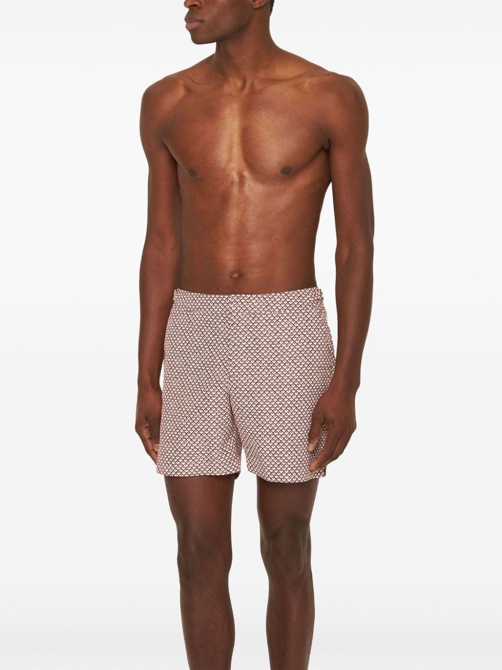 Shop Orlebar Brown Bulldog Mosaic Swim Shorts In Neutrals