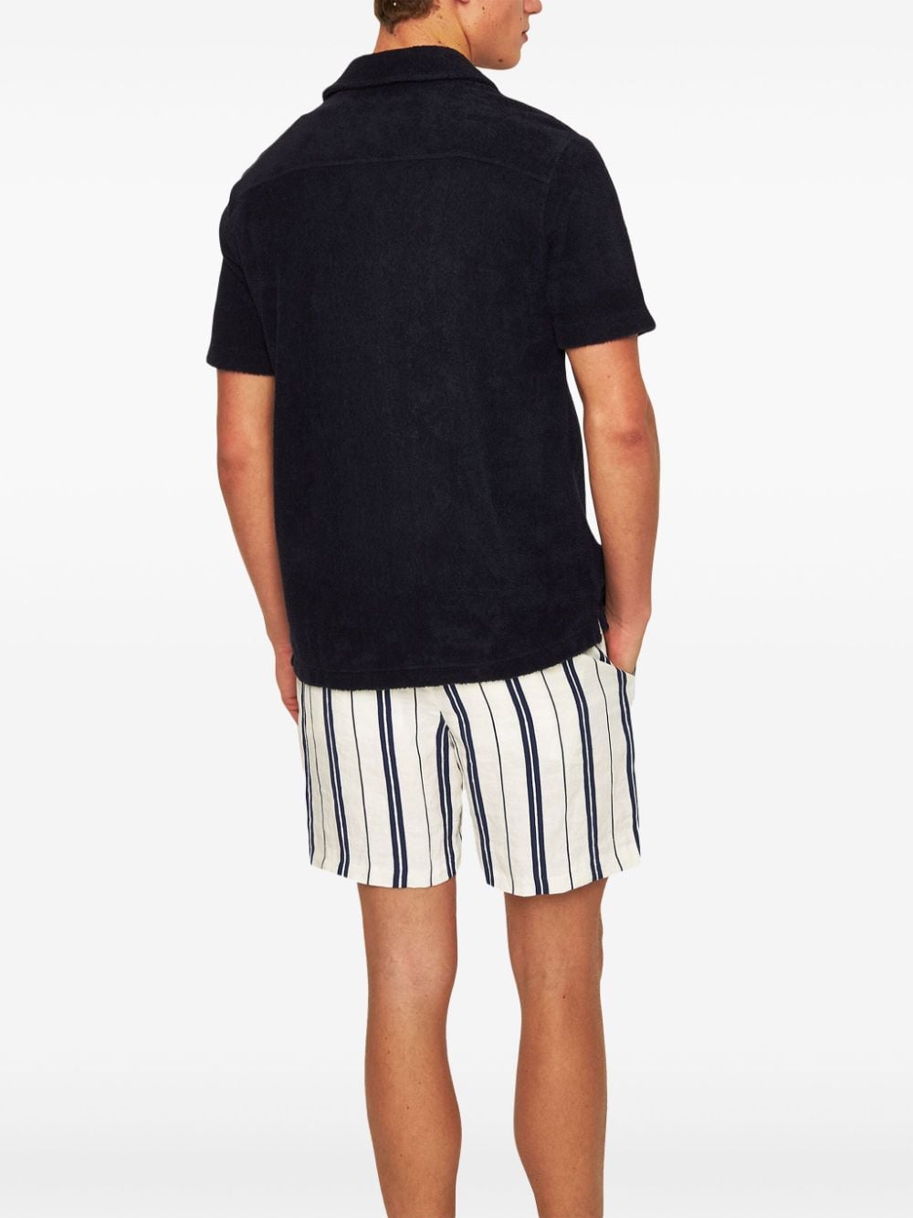 Shop Orlebar Brown Alex Ribbon Striped Shorts In Blue