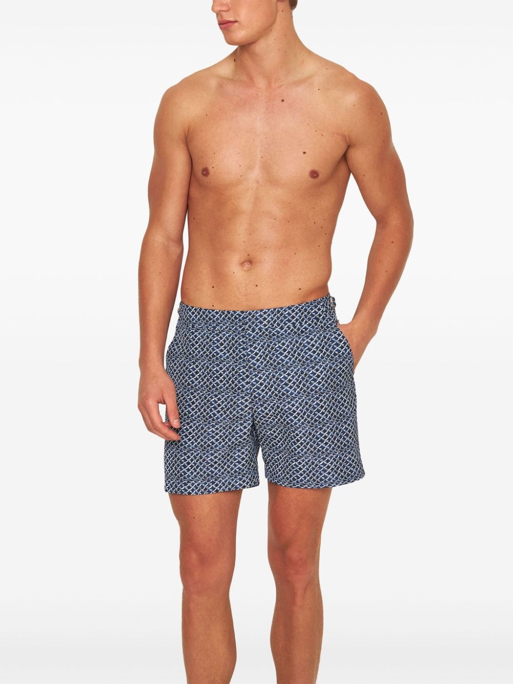 Shop Orlebar Brown Bulldog Wavelet Swim Shorts In Blue