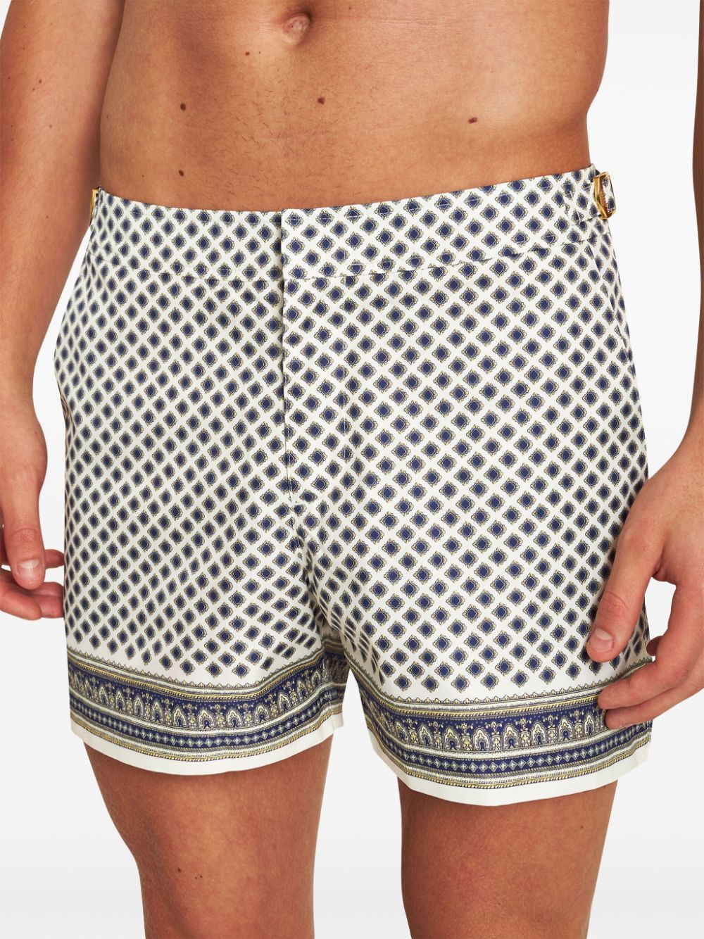 Shop Orlebar Brown Setter Solmio Swim Shorts In White