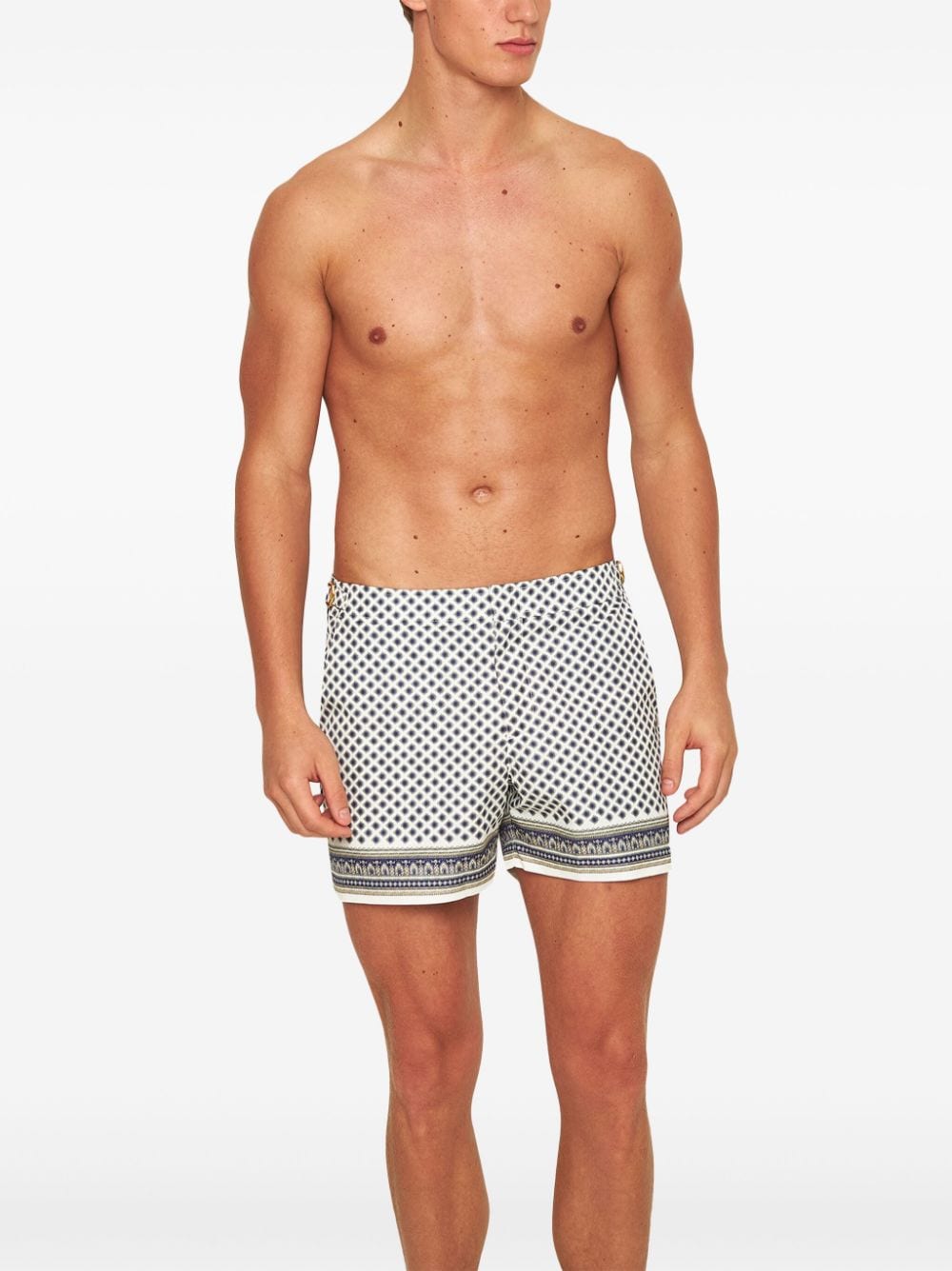 Shop Orlebar Brown Setter Solmio Swim Shorts In White