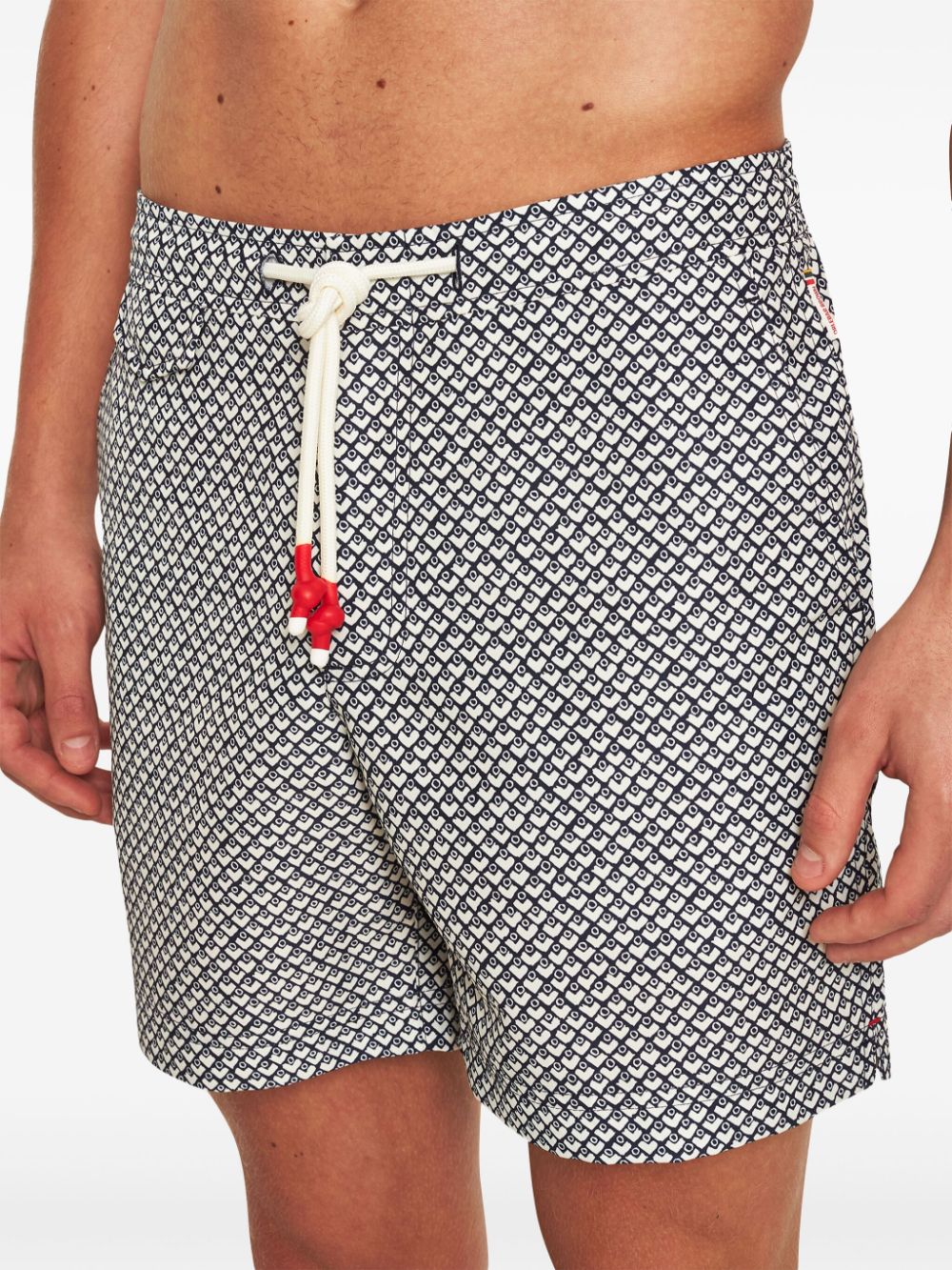 Shop Orlebar Brown Standard Mosaic Swim Shorts In Black