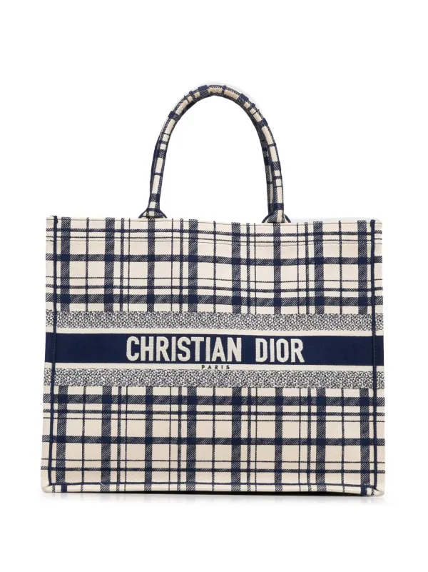 Christian Dior Pre-Owned 2021 Large Check n Dior Book Tote Bag