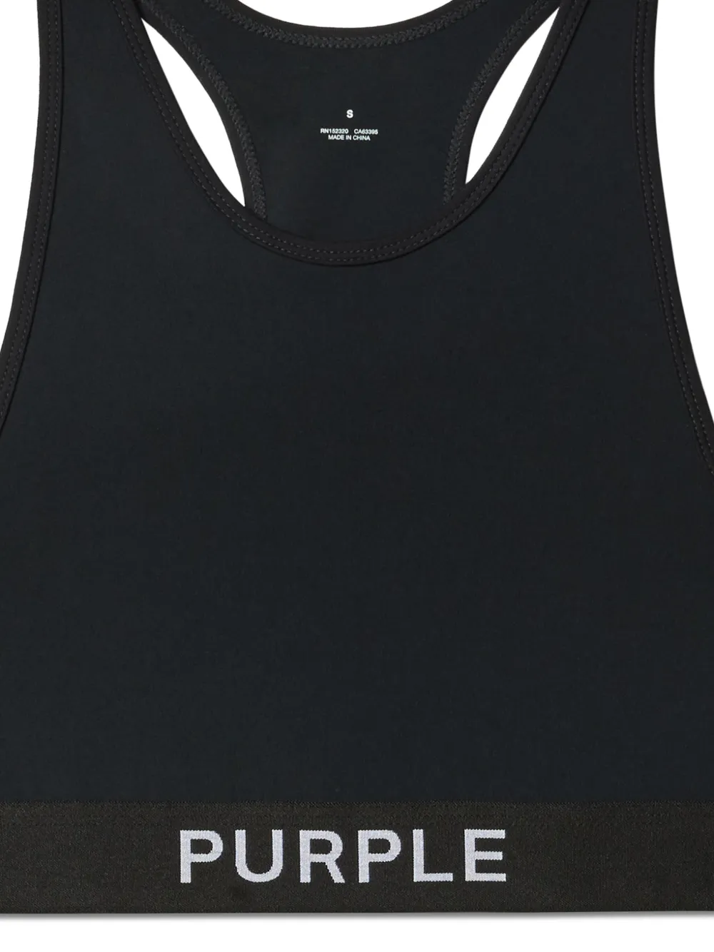 Purple Brand Sport-bh met logoprint - Zwart