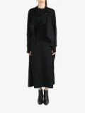 Y's gabardine apron midi dress - Black