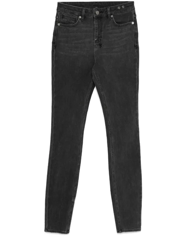 Ksubi Spray On Womens 26 Carbon Black sale Skinny Low Rise Zipper Crop Ankle Jean