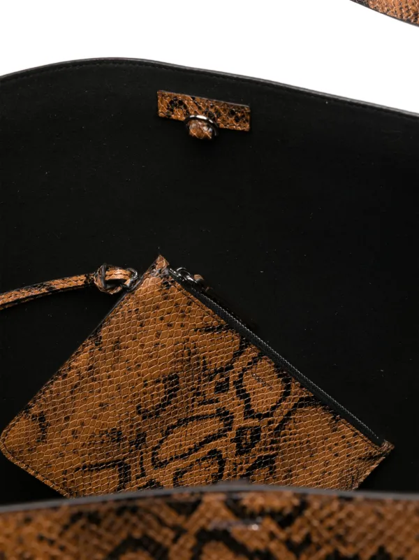 Snakeskin print tote bag 2025