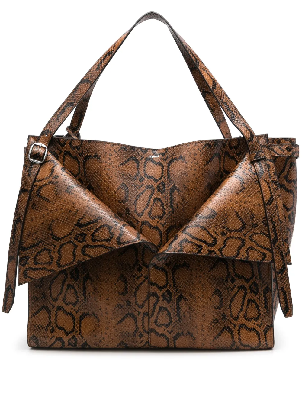 Snakeskin print handbag top