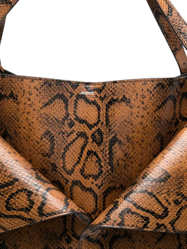 Snakeskin print tote bag hot sale