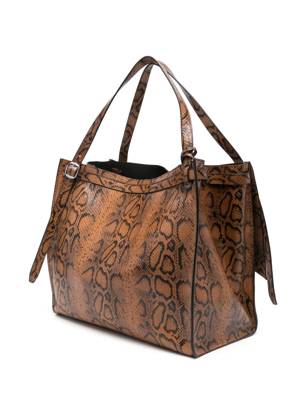 COPERNI SNAKESKIN-PRINT BELT CABAS TOTE BAG