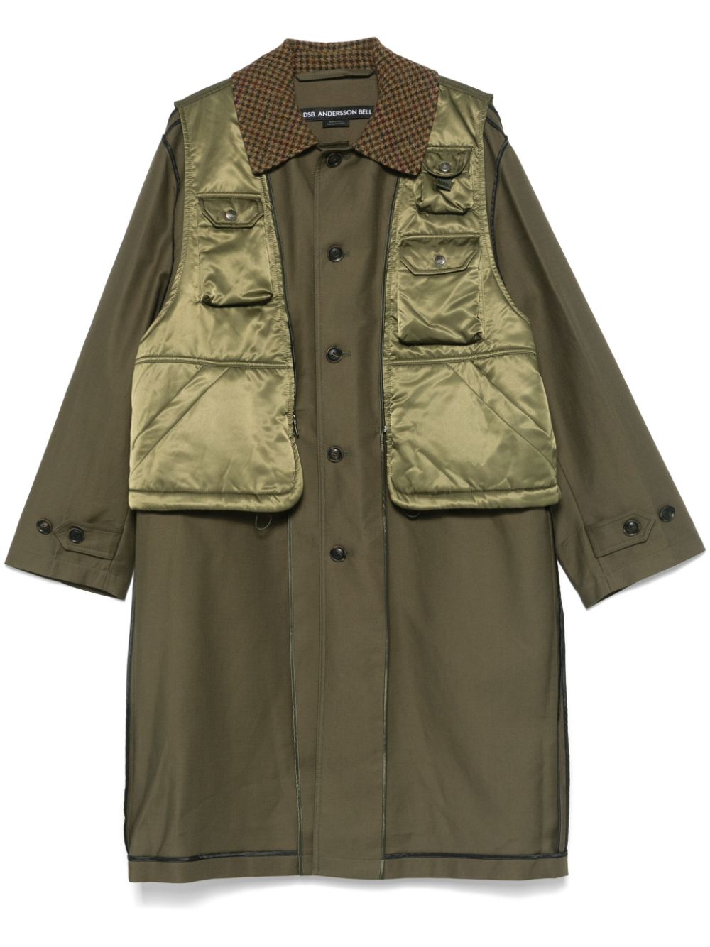 Andersson Bell layered inside-out coat - Green