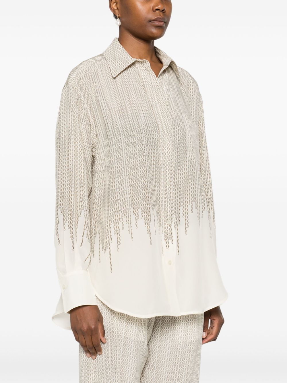 Shop Victoria Beckham Geometric-pattern Shirt In 中性色