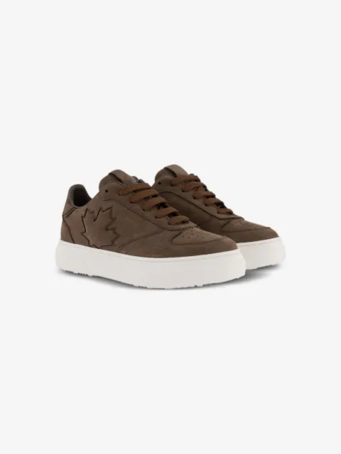 DSQUARED2 KIDS maple leaf suede sneakers