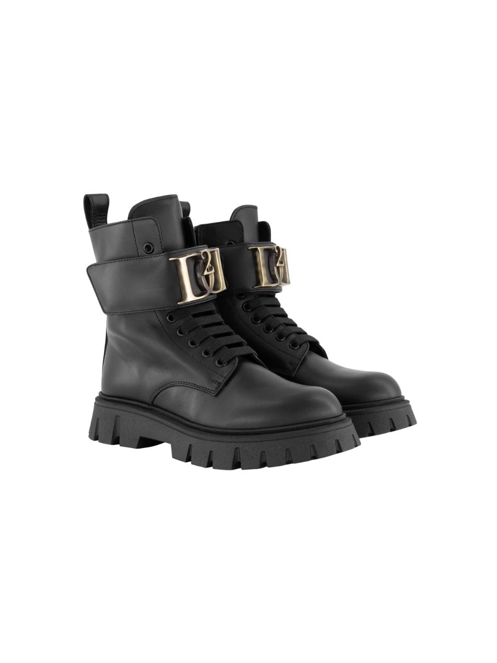 DSQUARED2 KIDS logo-plaque ankle boots Black