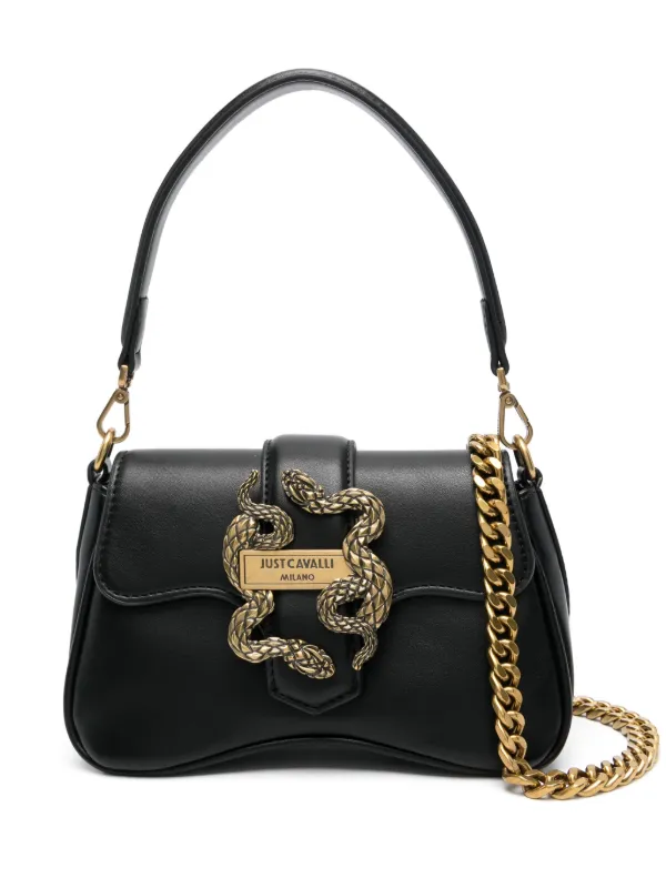 Just Cavalli snake buckle Shoulder Bag Black FARFETCH