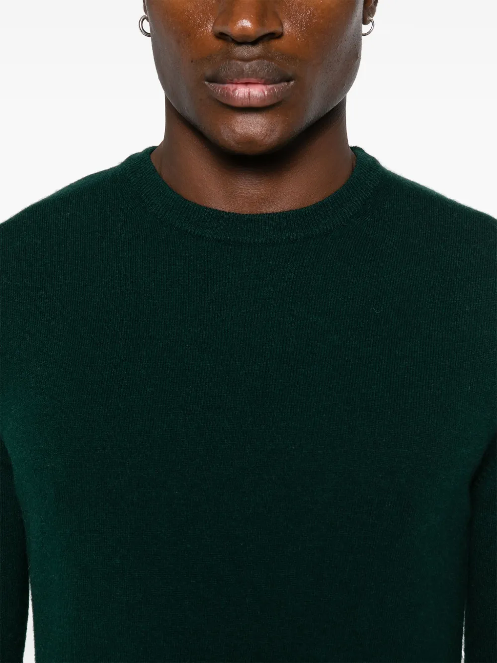 Woolrich Crew Neck Knit Texture Raglan Sweater In Green