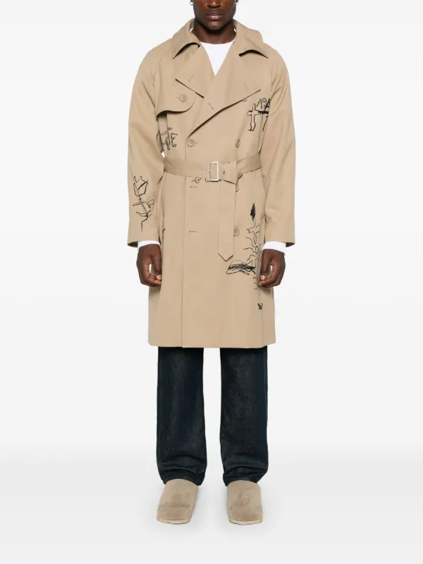 1989 STUDIO Scribble Embroidered Trench Coat | Neutrals 1989 STUDIO Scribble Embroidered Trench Coat | Neutrals