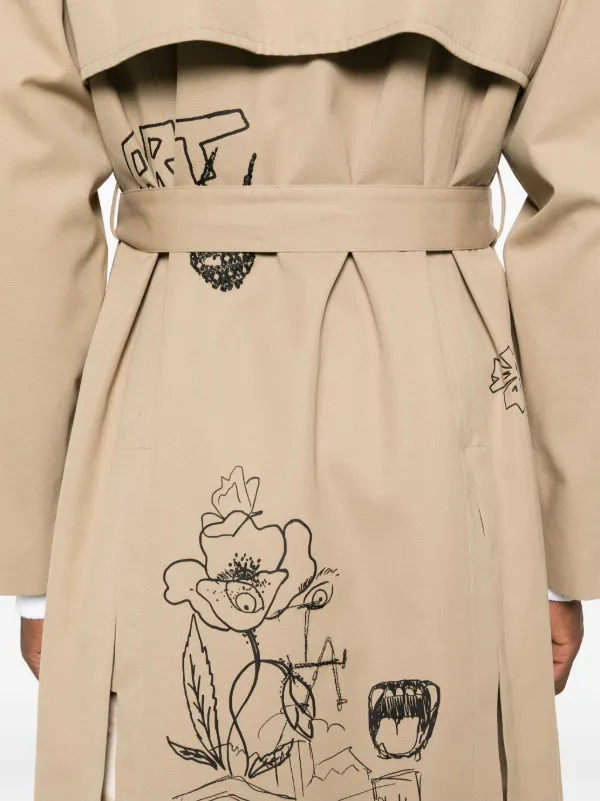 Burberry sketch print trench coat on sale