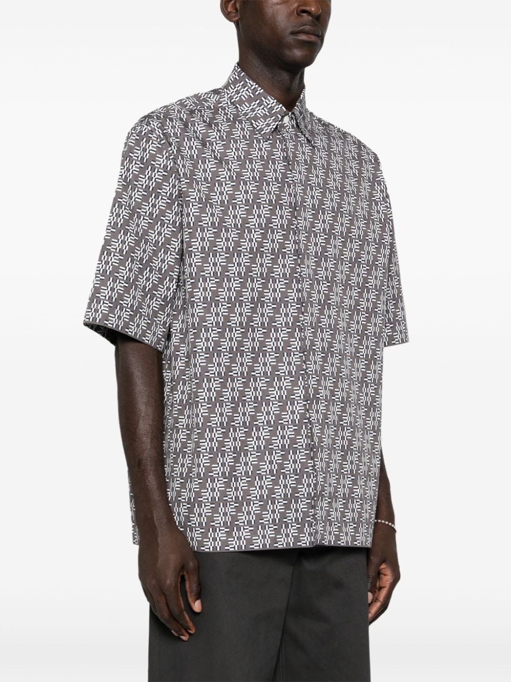 Shop Fendi Ff Labyrinth Shirt In Grey