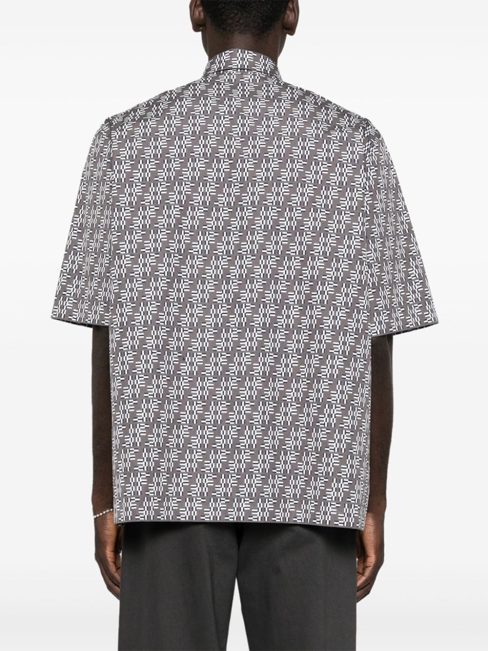 Shop Fendi Ff Labyrinth Shirt In Grey