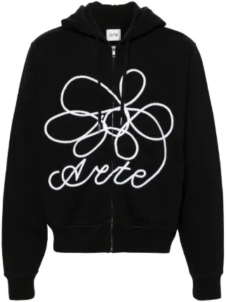 ARTE Flower Logo zip-up Hoodie | Black | FARFETCH JO