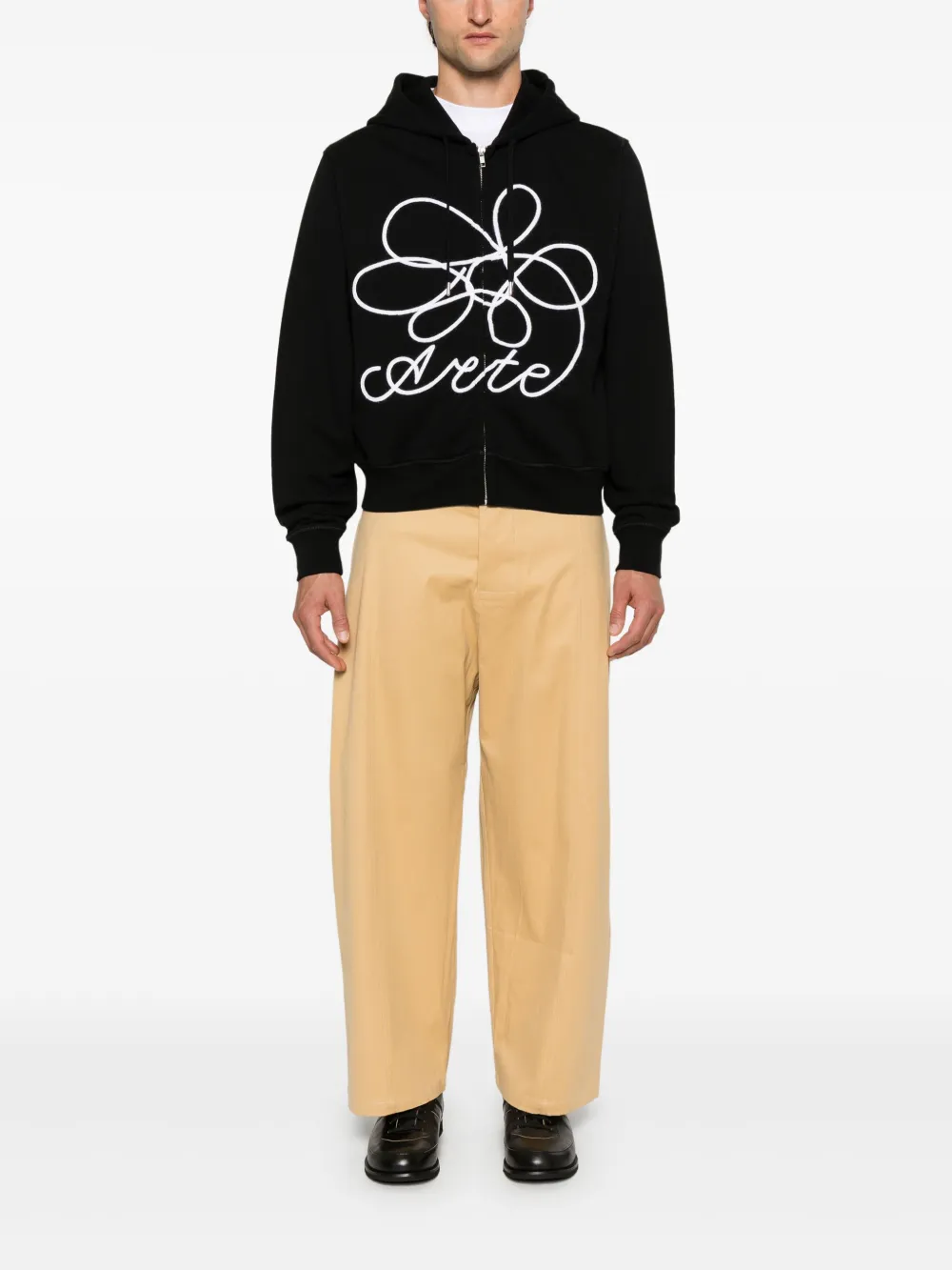 ARTE Flower Logo hoodie met rits - Zwart
