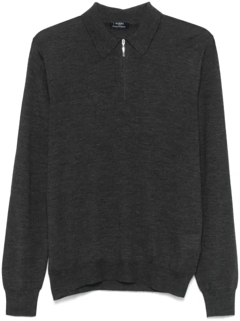 Barba fine-knit polo shirt