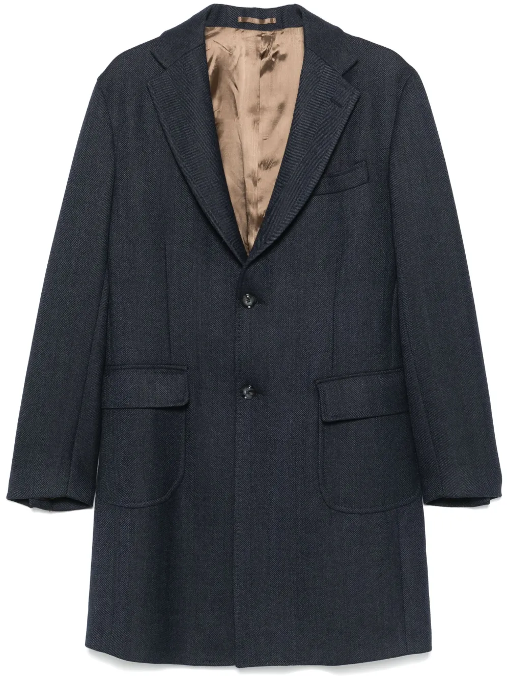 Barba Klassischer Wollmantel | Blau | Image 1