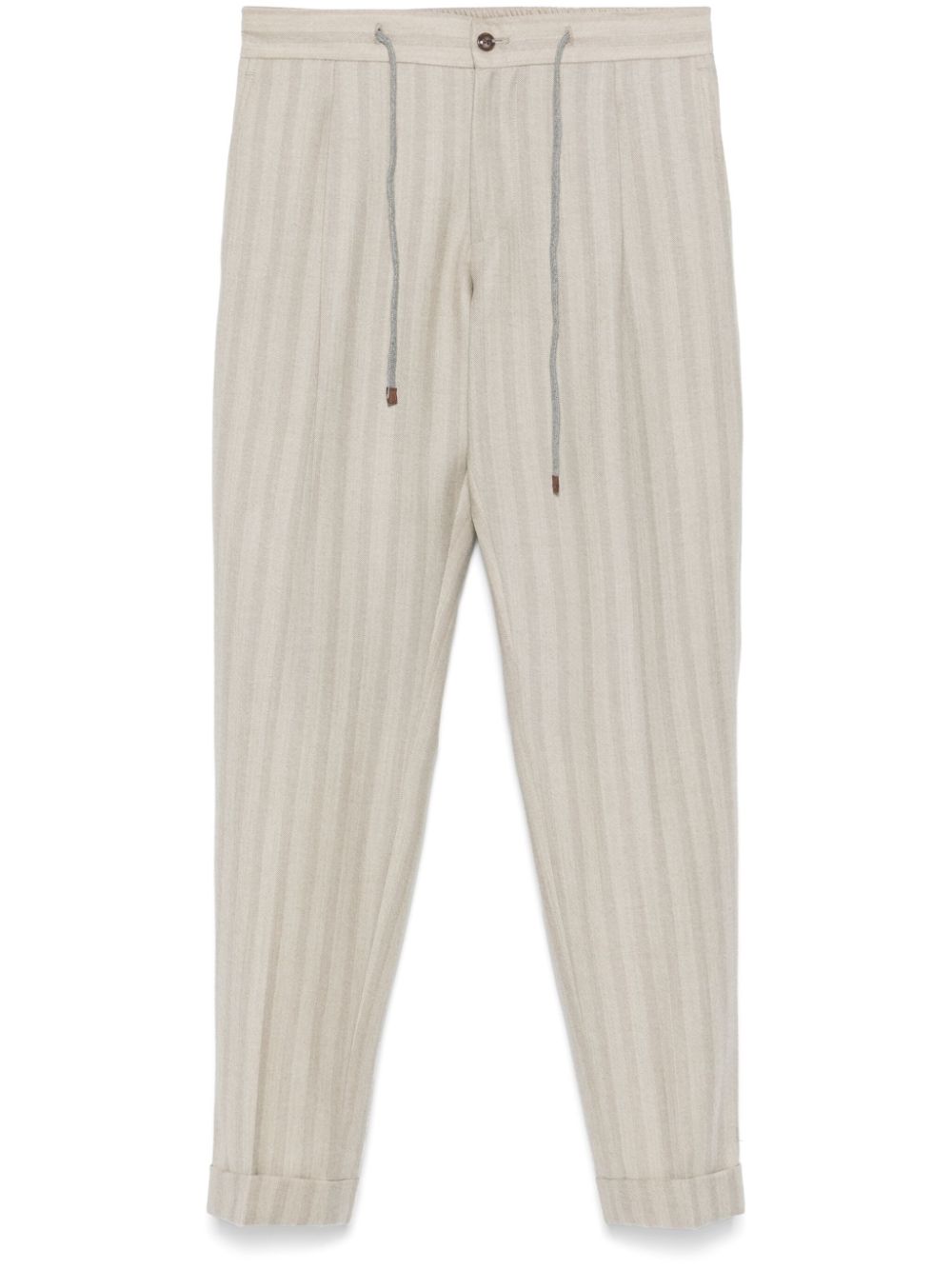 Barba herringbone chino trousers - Neutrals