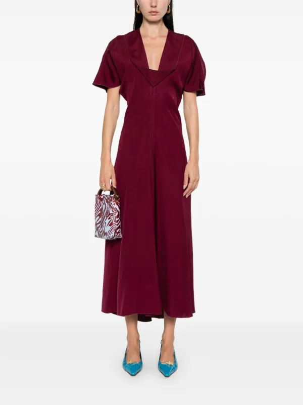 パーティードレス Victoria Beckham 1325JDR.006472A Dresses Victoria Beckham cowl-neck Midi Dress | Red | FARFETCH